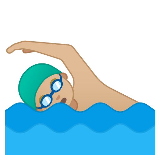 Man Swimming: Medium-Light Skin Tone, the design in this release