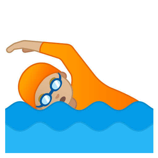 Person Swimming: Medium-Light Skin Tone, the design in this release