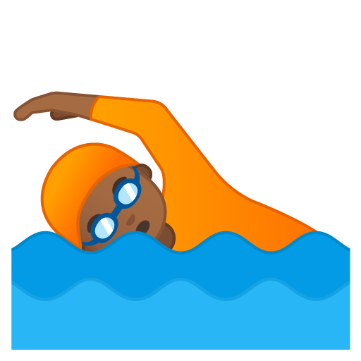 Person Swimming: Medium-Dark Skin Tone, the design in this release