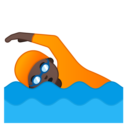 Person Swimming: Dark Skin Tone, the design in this release