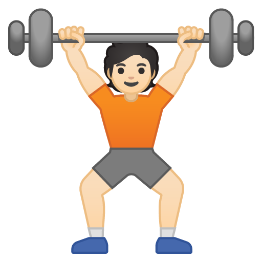 Person Lifting Weights: Light Skin Tone, the design in this release