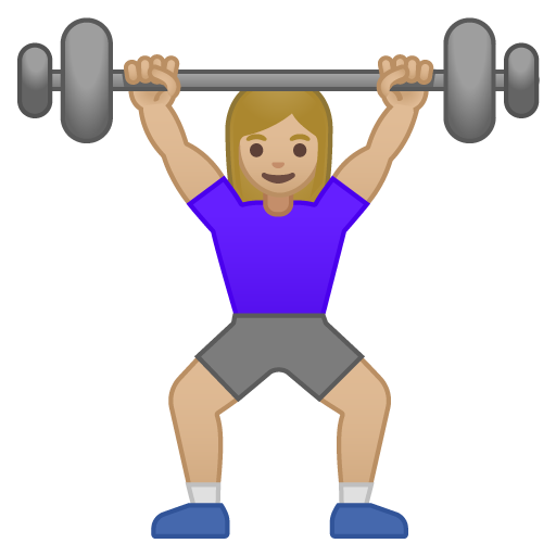 Woman Lifting Weights: Medium-Light Skin Tone, the design in this release