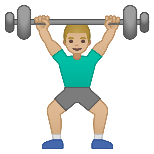 Man Lifting Weights: Medium-Light Skin Tone, the design in this release