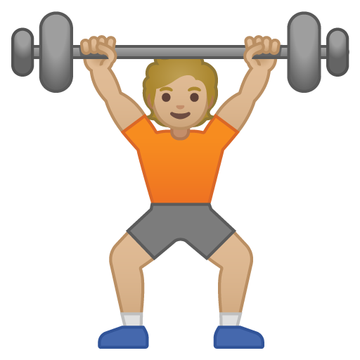 Person Lifting Weights: Medium-Light Skin Tone, the design in this release