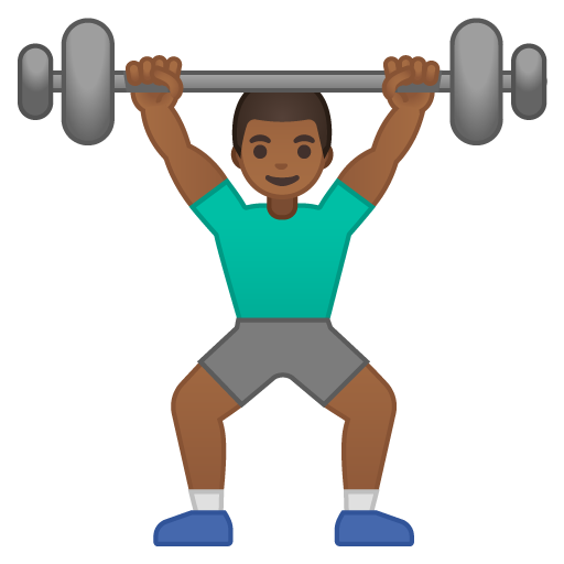 Man Lifting Weights: Medium-Dark Skin Tone, the design in this release