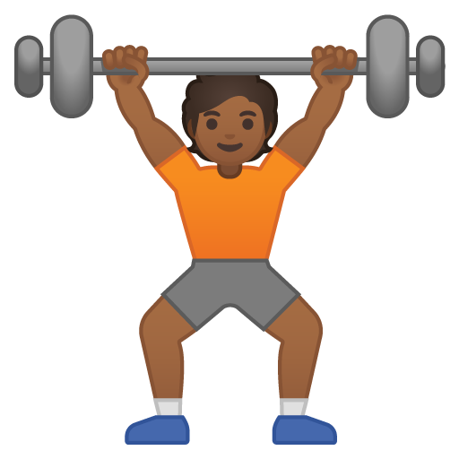 Person Lifting Weights: Medium-Dark Skin Tone, the design in this release