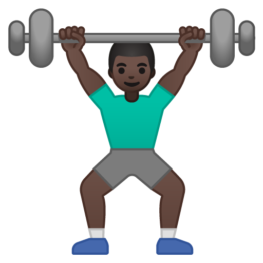 Man Lifting Weights: Dark Skin Tone, the design in this release