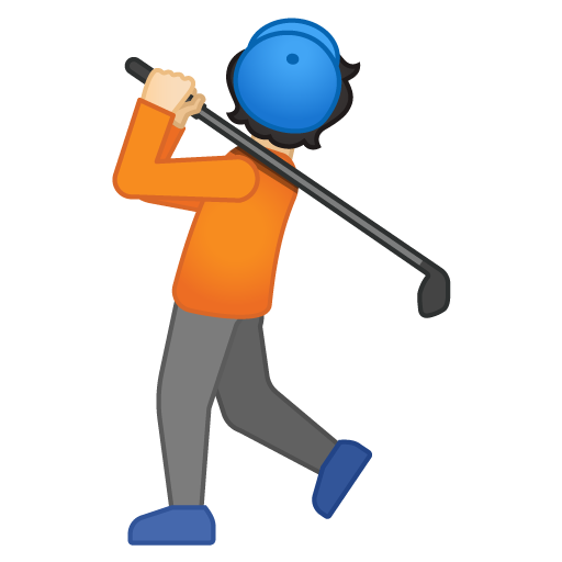 Person Golfing: Light Skin Tone, the design in this release