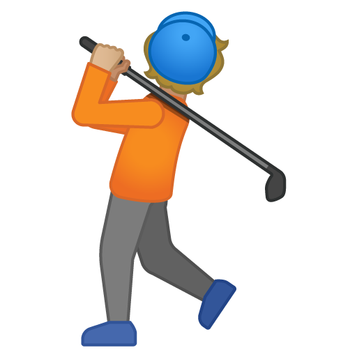 Person Golfing: Medium-Light Skin Tone, the design in this release