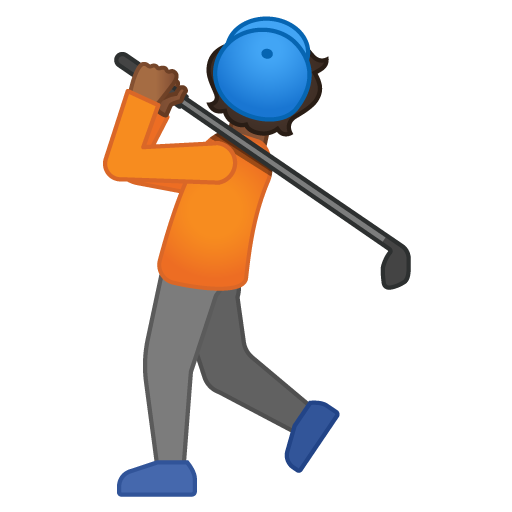 Person Golfing: Medium-Dark Skin Tone, the design in this release
