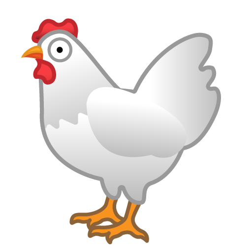 Chicken as drawn by Google in Android 10.0