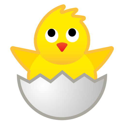 Hatching Chick as drawn by Google in Android 10.0