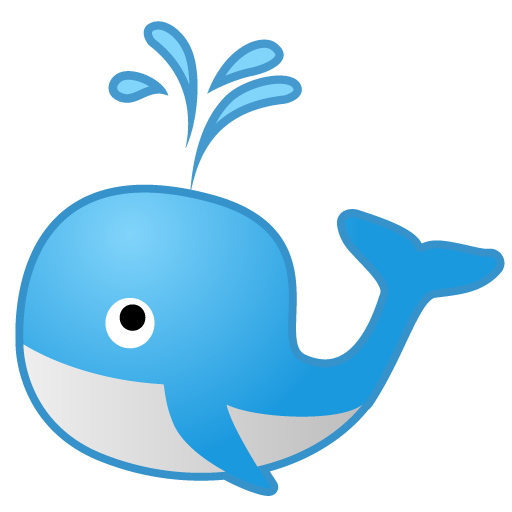 Spouting Whale as drawn by Google in Android 10.0