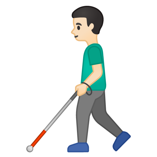 Man with White Cane: Light Skin Tone, the design in this release