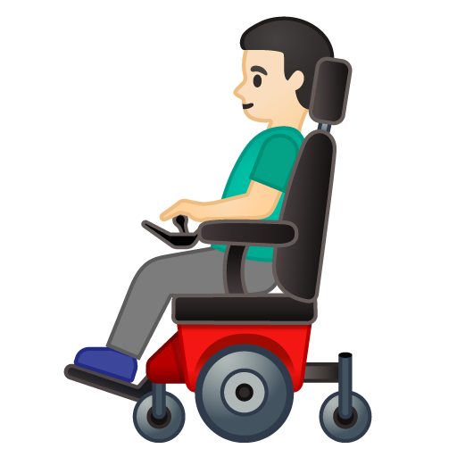 Man in Motorized Wheelchair: Light Skin Tone, the design in this release