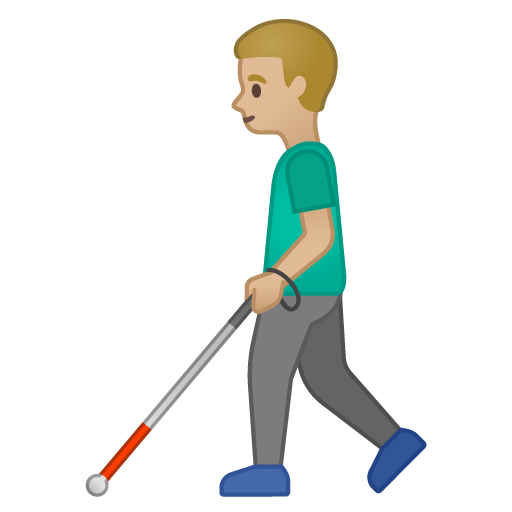 Man with White Cane: Medium-Light Skin Tone, the design in this release
