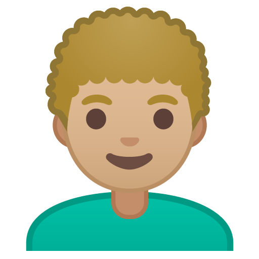 Man: Medium-Light Skin Tone, Curly Hair, the previous design