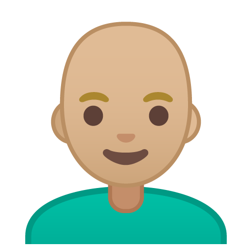 Man: Medium-Light Skin Tone, Bald, the previous design