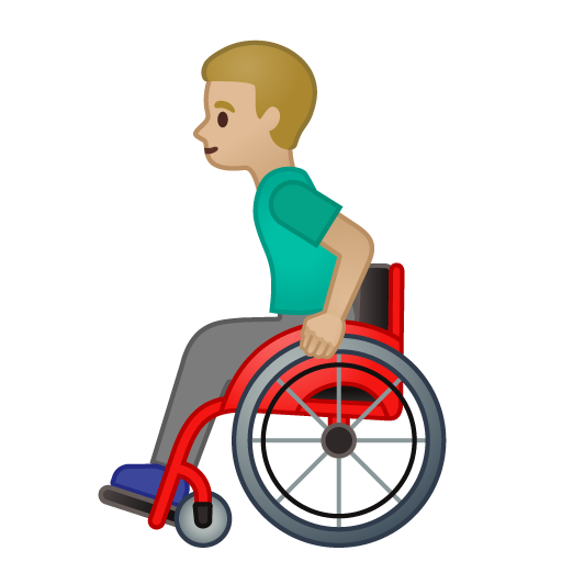 Man in Manual Wheelchair: Medium-Light Skin Tone, the design in this release