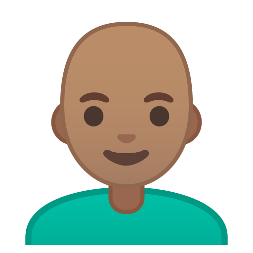 Man: Medium Skin Tone, Bald, the previous design