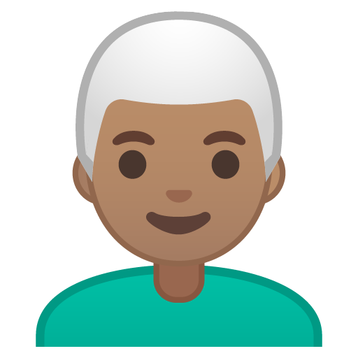 Man: Medium Skin Tone, White Hair, the previous design