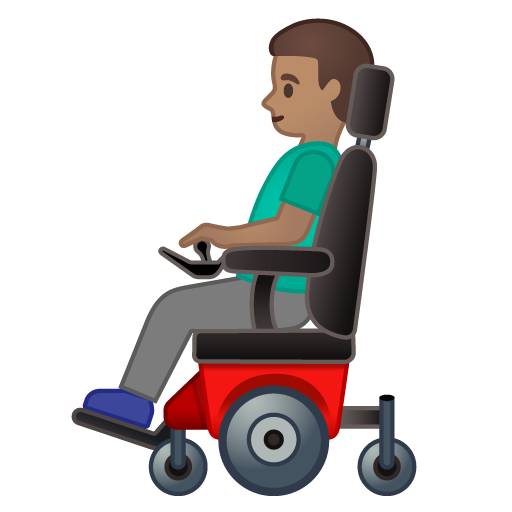 Man in Motorized Wheelchair: Medium Skin Tone, the design in this release