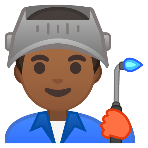 Man Factory Worker: Medium-Dark Skin Tone, the design in this release