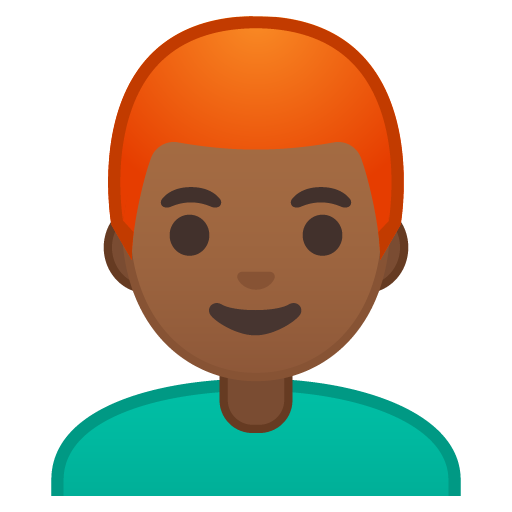 Man: Medium-Dark Skin Tone, Red Hair, the previous design