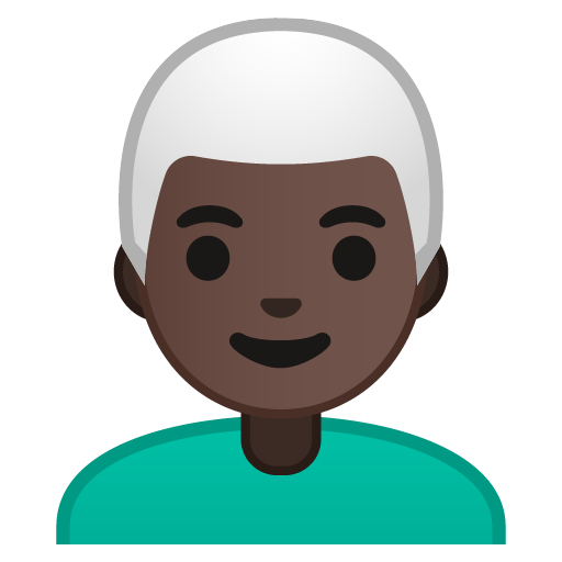Man: Dark Skin Tone, White Hair, the previous design