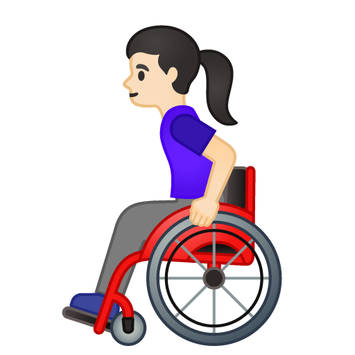 Woman in Manual Wheelchair: Light Skin Tone, the design in this release