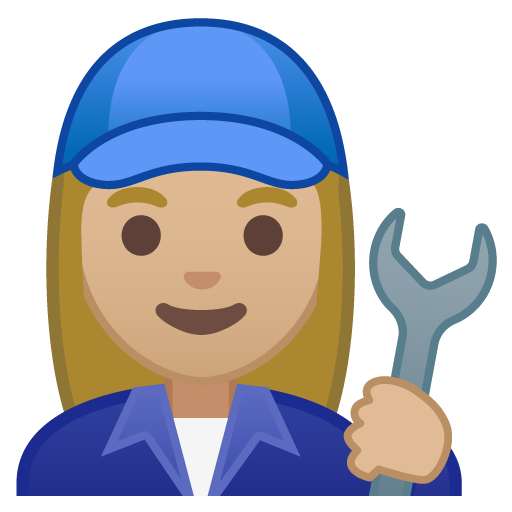 Woman Mechanic: Medium-Light Skin Tone, the design in this release