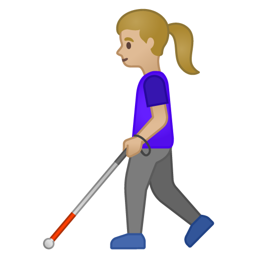 Woman with White Cane: Medium-Light Skin Tone, the design in this release