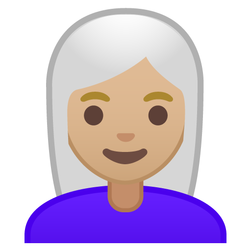 Woman: Medium-Light Skin Tone, White Hair, the previous design