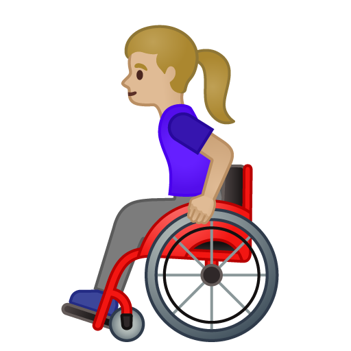 Woman in Manual Wheelchair: Medium-Light Skin Tone, the design in this release