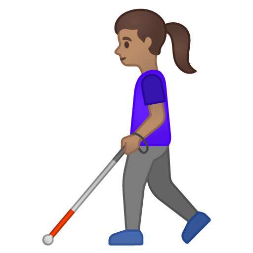 Woman with White Cane: Medium Skin Tone, the design in this release
