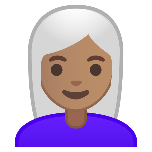 Woman: Medium Skin Tone, White Hair, the previous design
