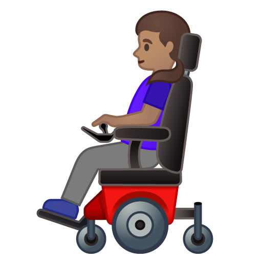 Woman in Motorized Wheelchair: Medium Skin Tone, the design in this release