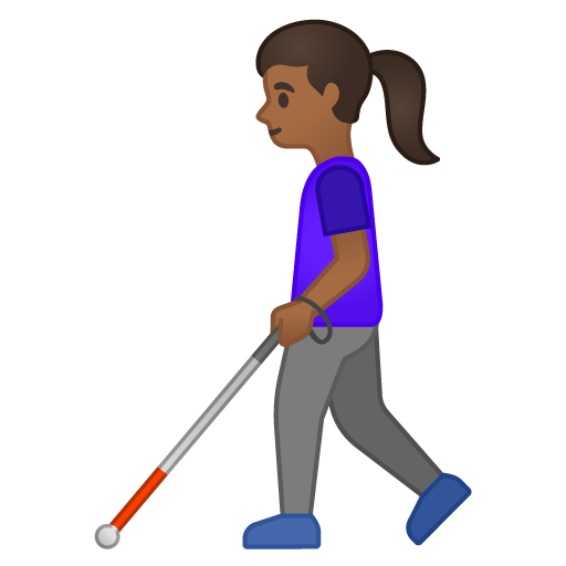 Woman with White Cane: Medium-Dark Skin Tone, the design in this release