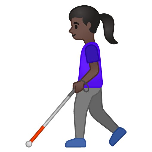 Woman with White Cane: Dark Skin Tone, the design in this release
