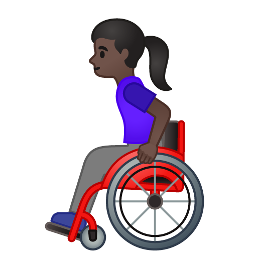 Woman in Manual Wheelchair: Dark Skin Tone, the design in this release