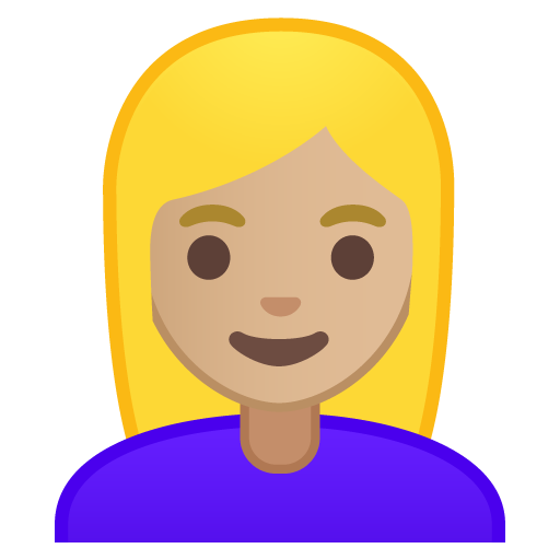 Woman: Medium-Light Skin Tone, Blond Hair, the previous design
