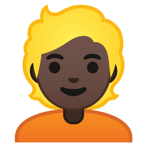 Person: Dark Skin Tone, Blond Hair, the design in this release