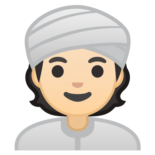 Person Wearing Turban: Light Skin Tone, the design in this release