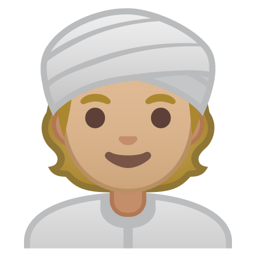 Person Wearing Turban: Medium-Light Skin Tone, the design in this release