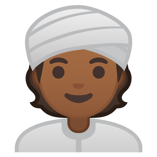 Person Wearing Turban: Medium-Dark Skin Tone, the design in this release