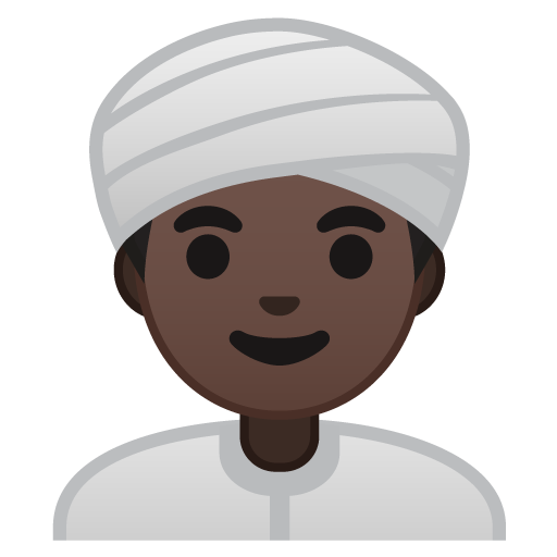 Man Wearing Turban: Dark Skin Tone, the design in this release