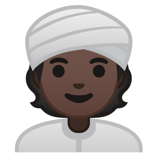 Person Wearing Turban: Dark Skin Tone, the design in this release