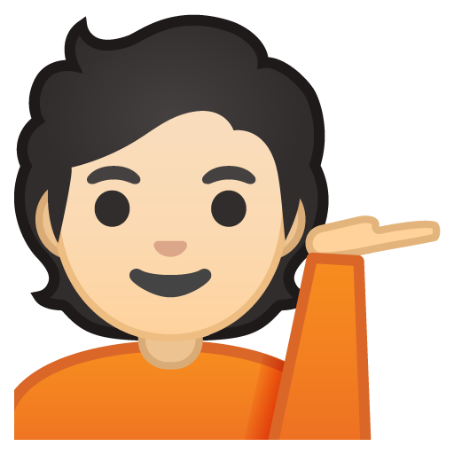 Person Tipping Hand: Light Skin Tone, the design in this release