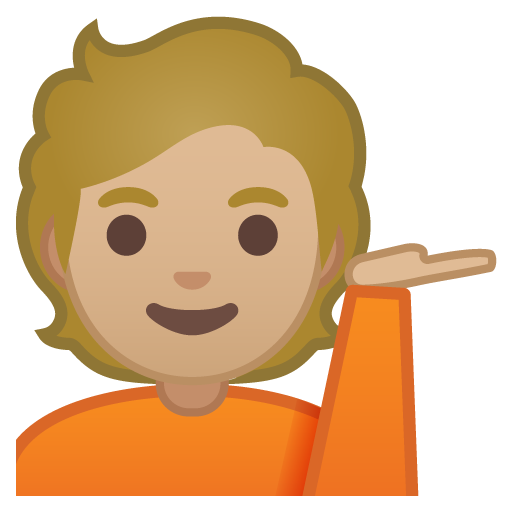 Person Tipping Hand: Medium-Light Skin Tone, the design in this release