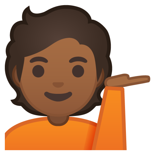 Person Tipping Hand: Medium-Dark Skin Tone, the design in this release